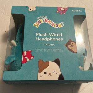 ORIGINAL Squishmallows plush wired TATIANA blue headphones